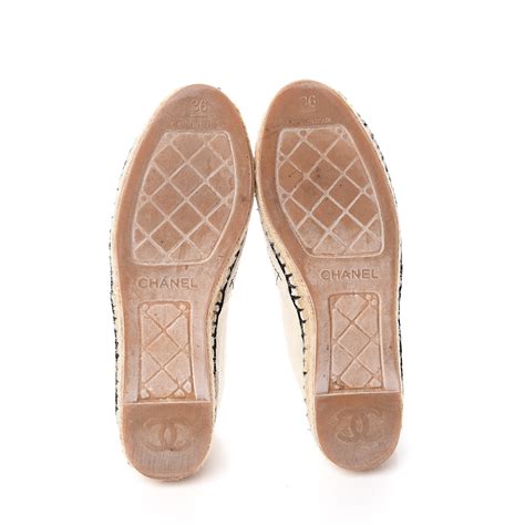 chanel fabric biarritz cc espadrilles|CHANEL Fabric Biarritz CC Espadrilles 40 Beige Black.